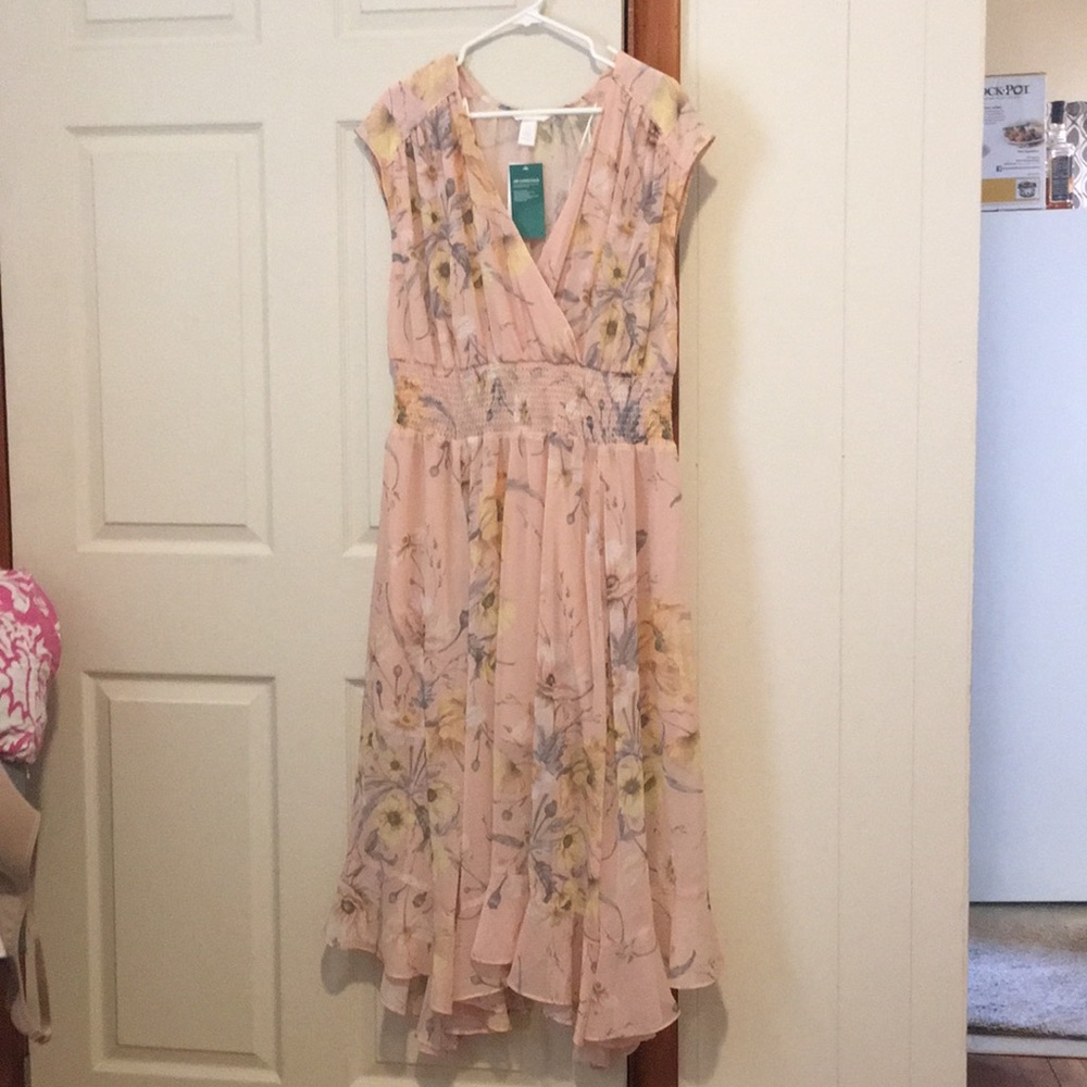 Flowy V-Neck Midi H&M Dress